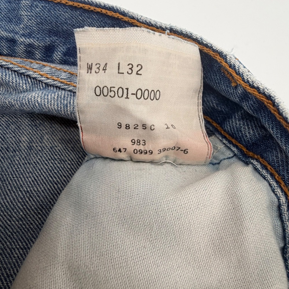 Vintage Levi's 501 XX Jeans 34x32 Button Fly Straight Leg Mens Made in Mexico 99 - Picture 4 of 8